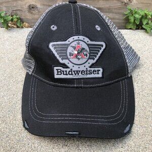 BUDWEISER BEER 1876 Trucker Hat Men's Adjustable Black Cap Advertising​​​​​​